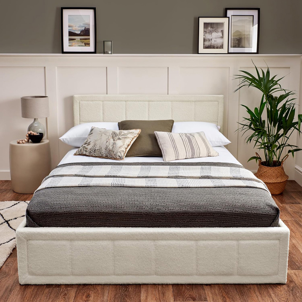 Home Treats King Size Boucle Plush Ottoman Storage Bed Image 8