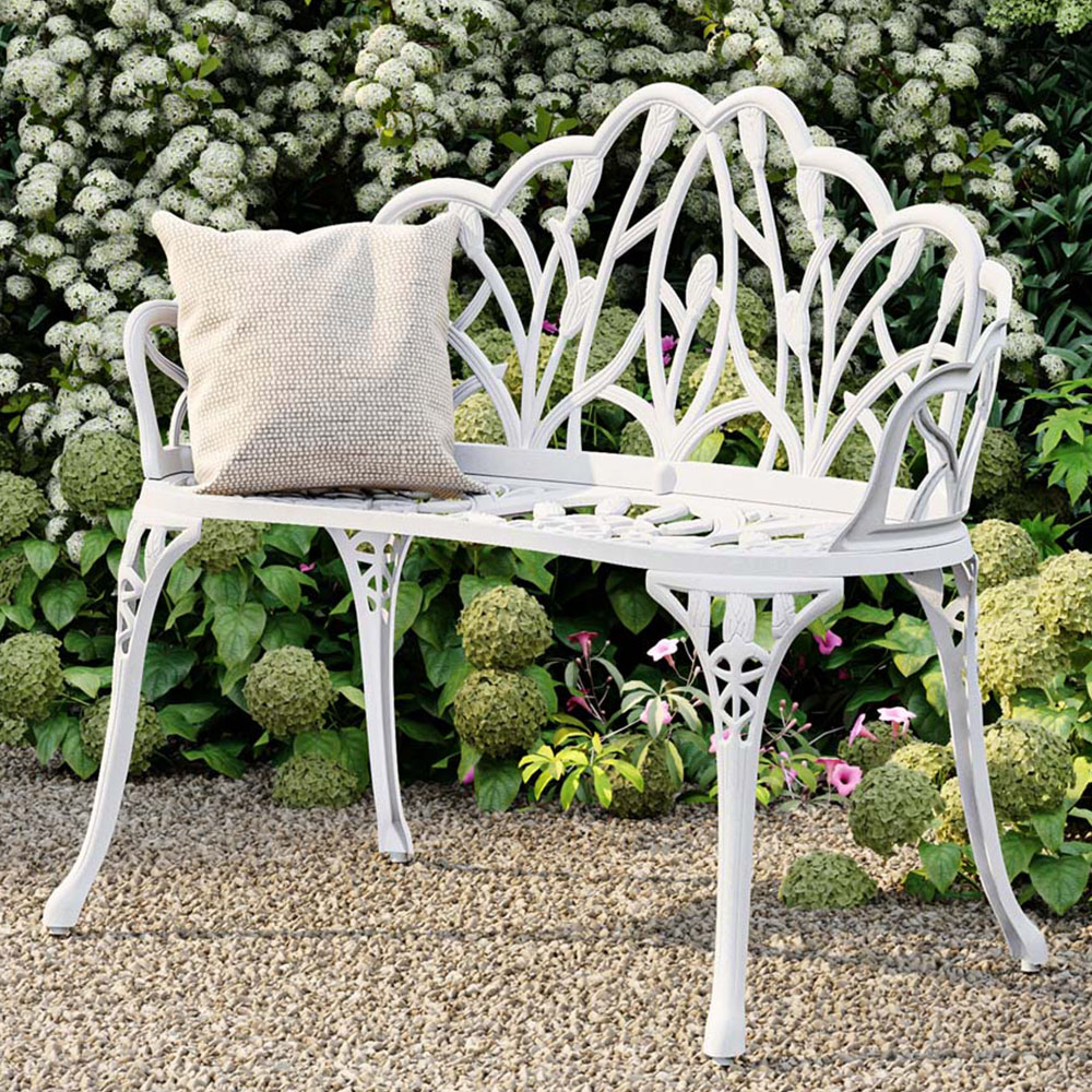 Charles Bentley Cast Aluminium Tulip Bench Image 1