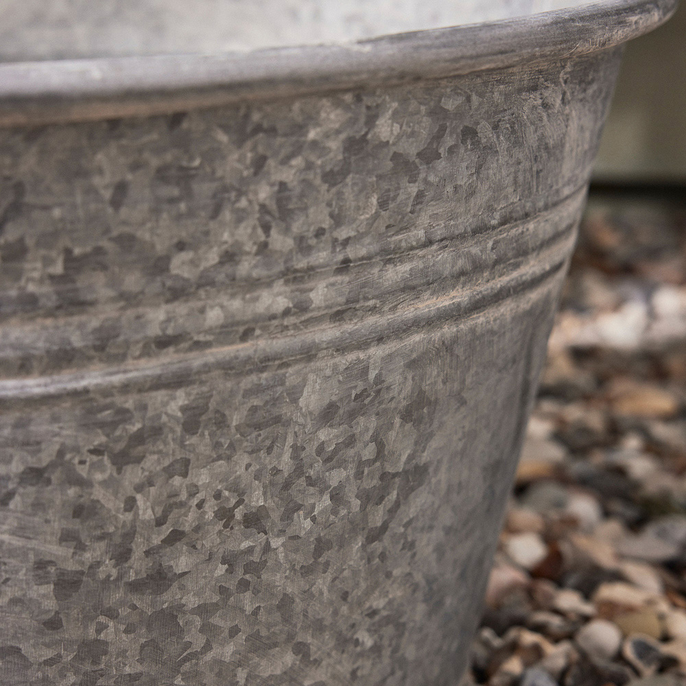 Dibor Galvanised Metal Tub Planter 23 x 38cm Image 6