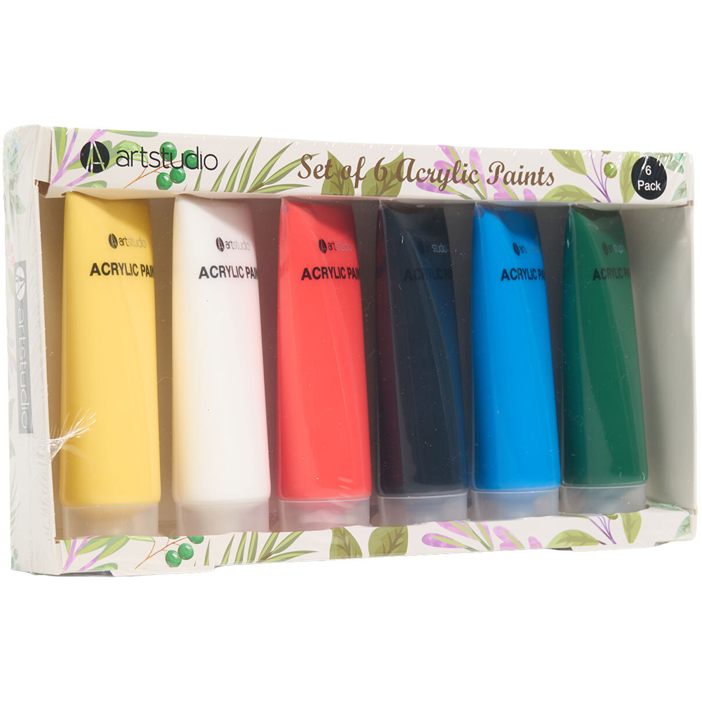 Set of 6 Acrylic Paints Image 3