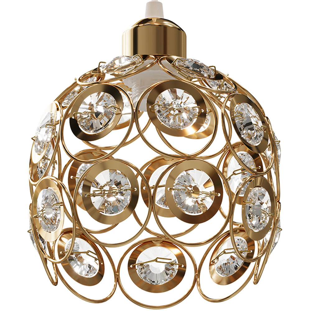Living and Home Gold Iron Clear Glass Pieces Shade E27 Pendant Light Image 3
