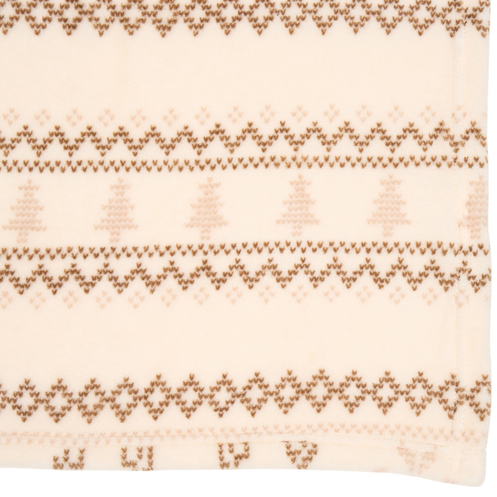Winter Stags Fleece Throw Natural Image 6