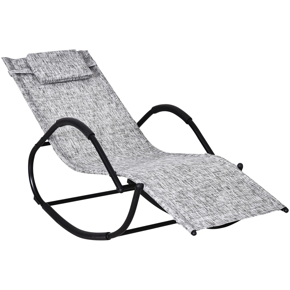 Outsunny Grey Zero Gravity Folding Rocking Recliner Chair Image 2