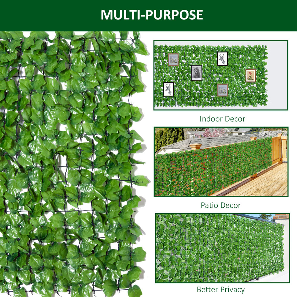 Outsunny Ivy Leaves Decorative Trellis with Artificial Leaves 3 x 1m Image 5