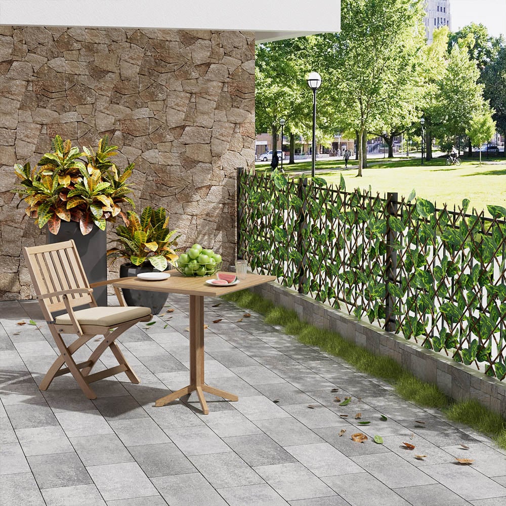 Living and Home 5.3 x 1ft Retractable Hedge Panel with Artificial Pothos Leaf Image 7