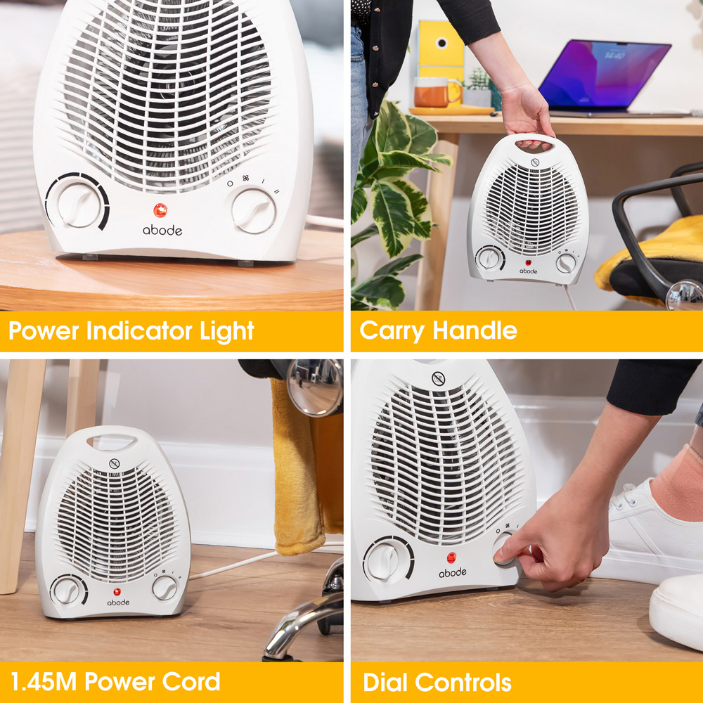 Abode AFH1002 White Fan Heater 2000W Image 6
