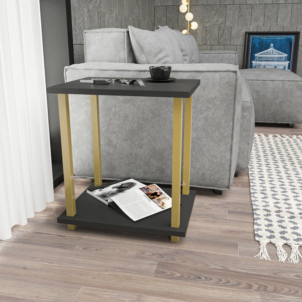 Decorotika Gurnee Gold and Anthracite Side Table Image 5