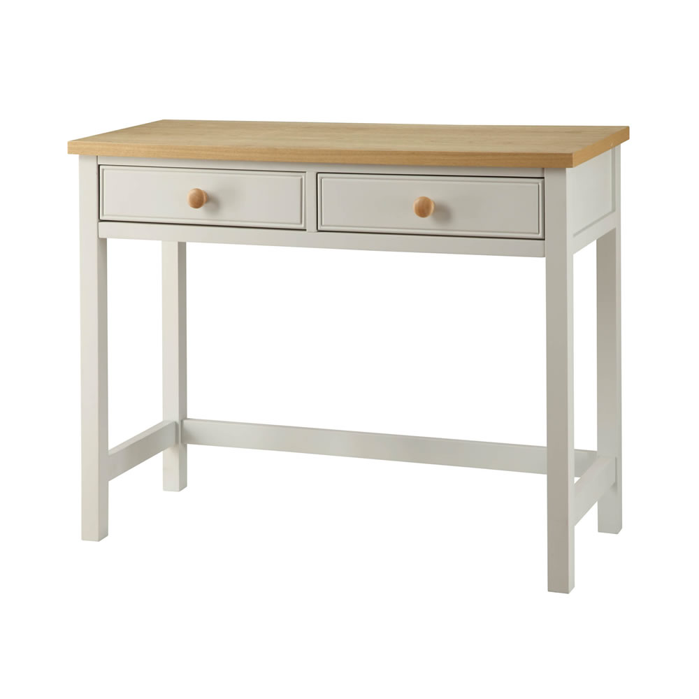 St Ives 2 Drawer Grey Finish Ash Top Dressing Table Image 1