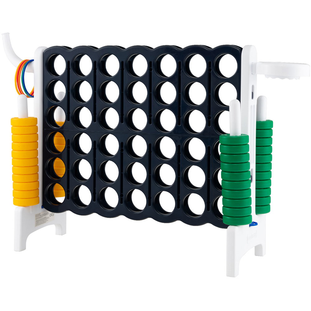 Costway White and Black Giant 4 In A Row Connect Game Set with 42 Rings Image 1