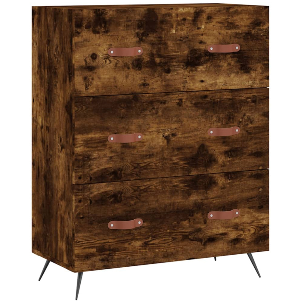 vidaXL 2 Door 3 Drawer Smoked Oak Highboard Image 7