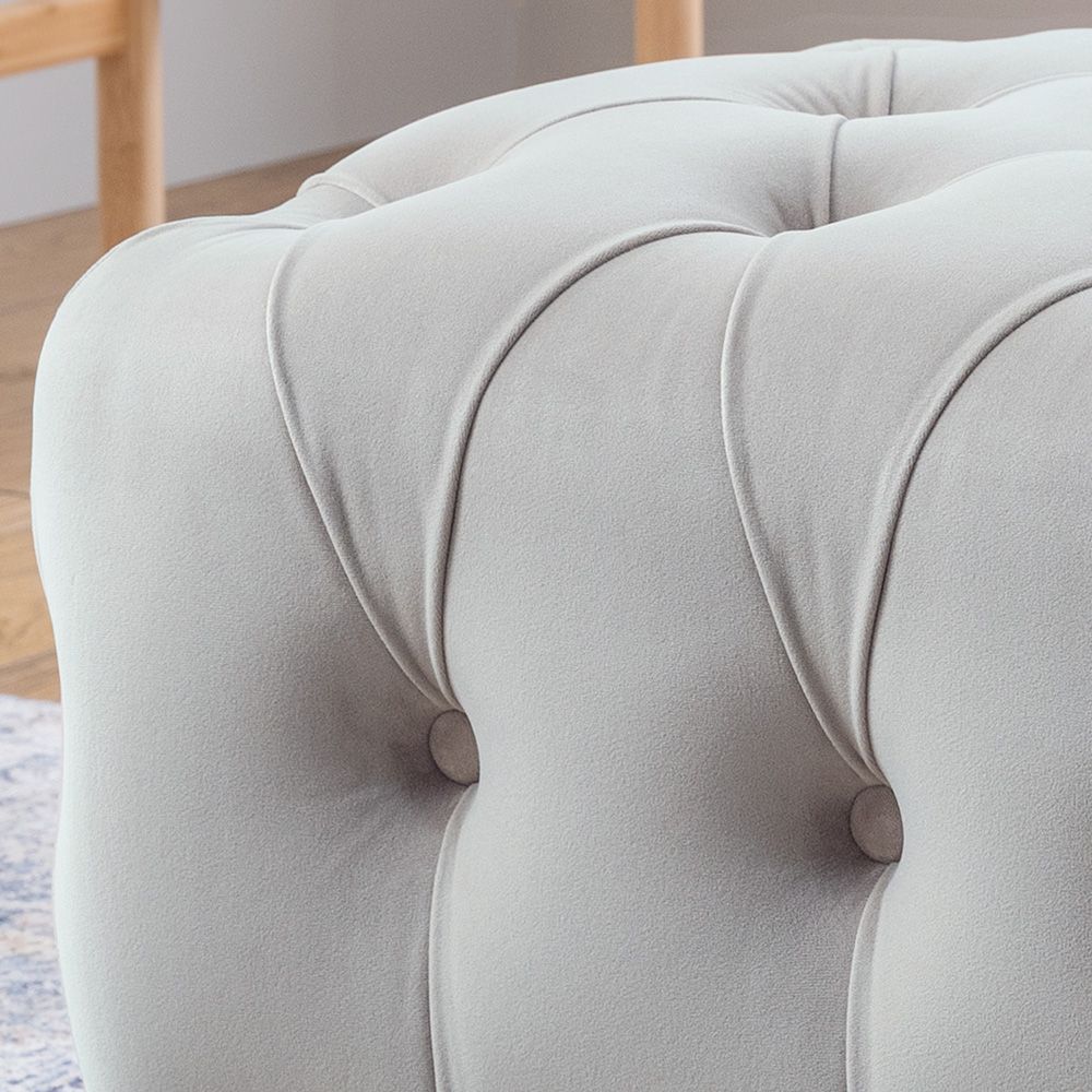 Chalk Velvet Footstool Image 2