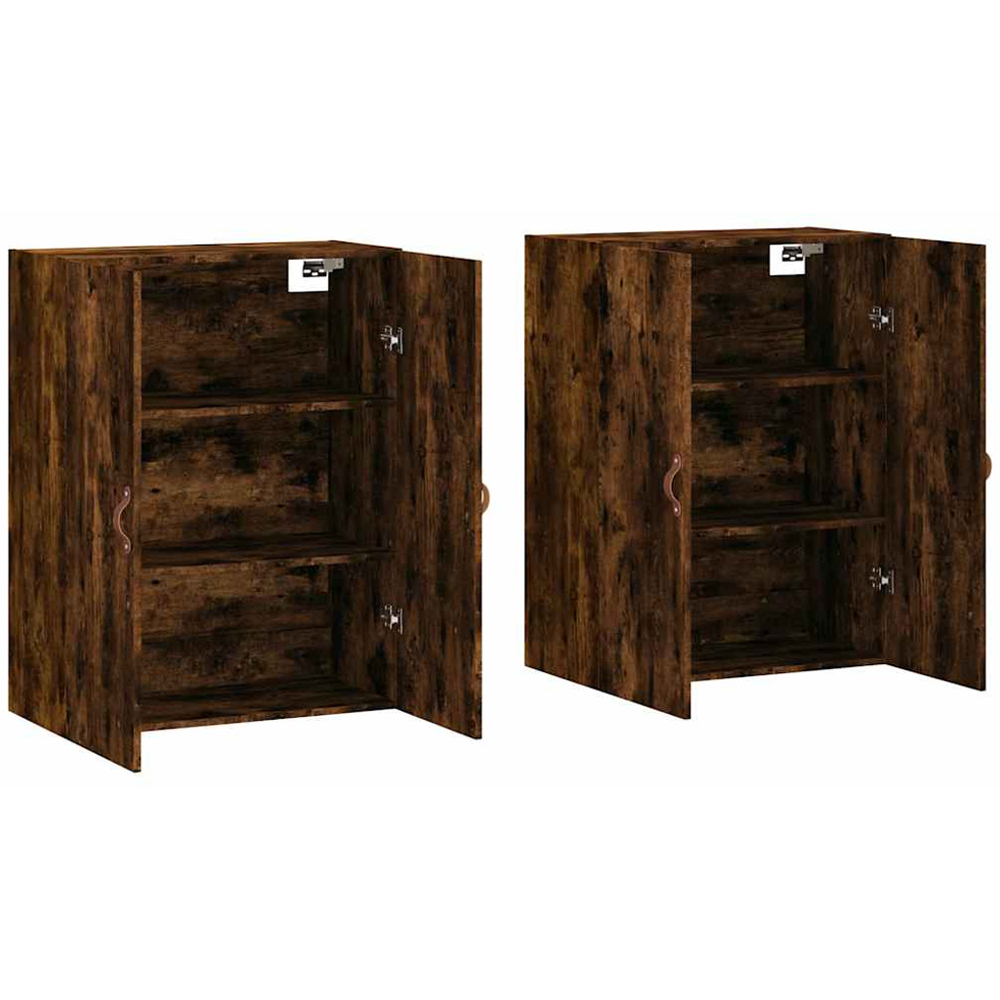 vidaXL 2 Door Smoked Oak Wall Mounted Cabinet Set of 2 Image 4