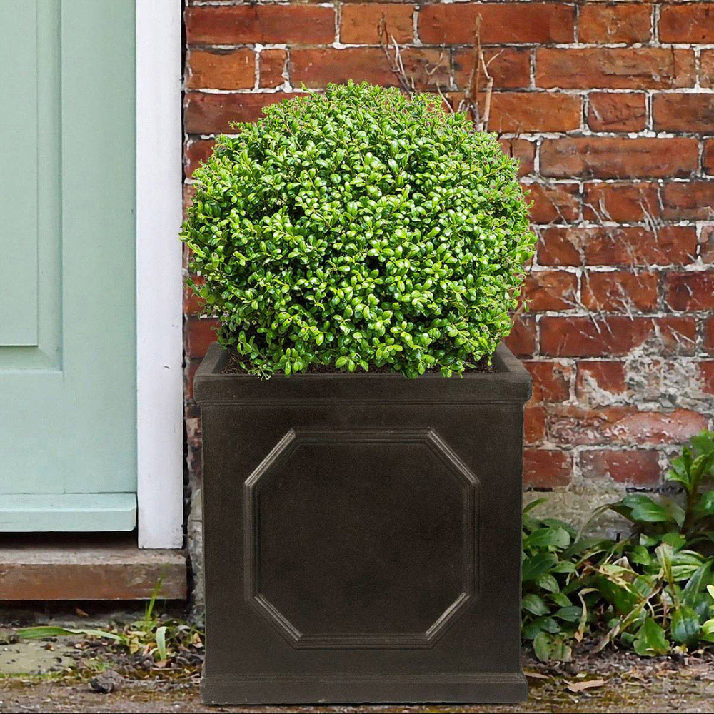 wilko Chelsea Dark Grey Light Stone Outdoor Planter 38cm Image 2