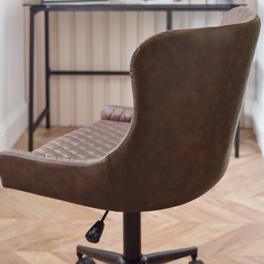 Julian Bowen Luxe Brown Faux Leather Office Chair Image 6