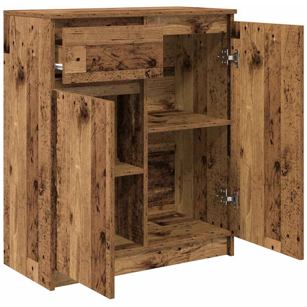 vidaXL 2 Door Single Drawer Old Wood Sideboard Image 5