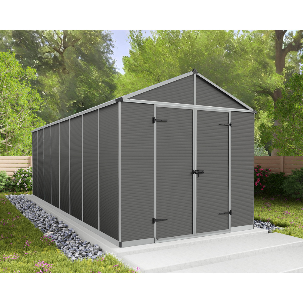 Palram Canopia Rubicon 8 x 20ft Dark Grey Garden Shed Image 2