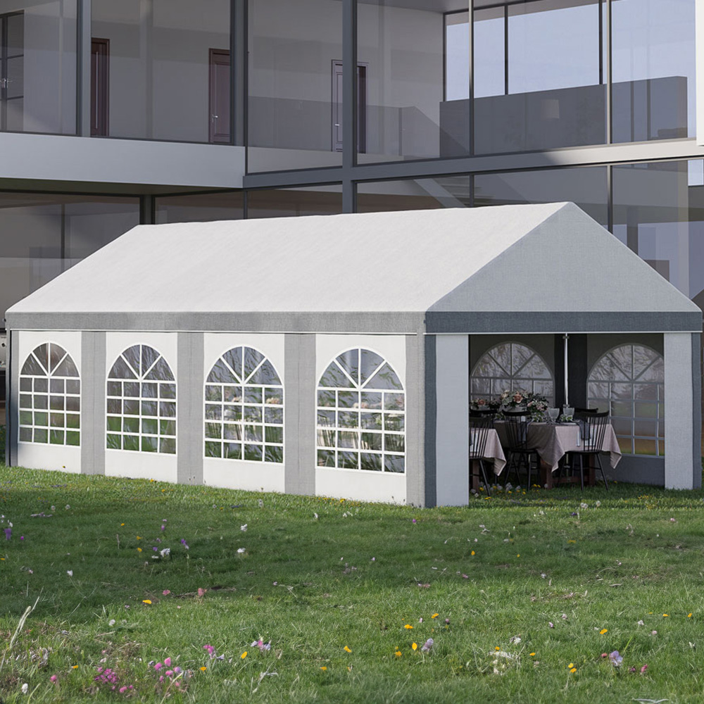 Outsunny 8 x 4m Grey Marquee Party Tent Image 1