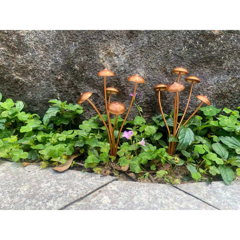 Avilo Copper Finish Mushroom Garden Stake 2 Pack Image 4