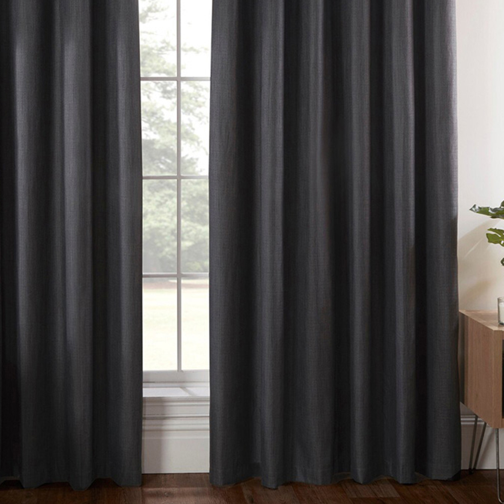 Divante Charcoal Hoxton Blackout Eyelet Curtains 168 x 183cm Image 5