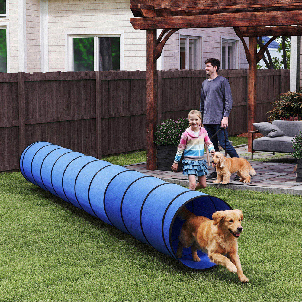 PawHut Foldable Dog Tunnel 500cm with 6 Ground Pegs and Bag Image 2