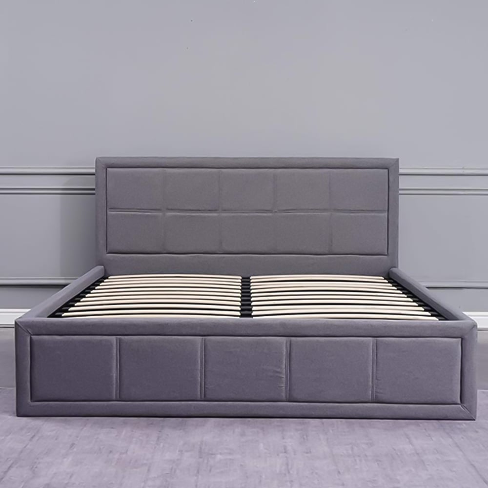 Portland Double Grey Fabric Ottoman Bed Image 3