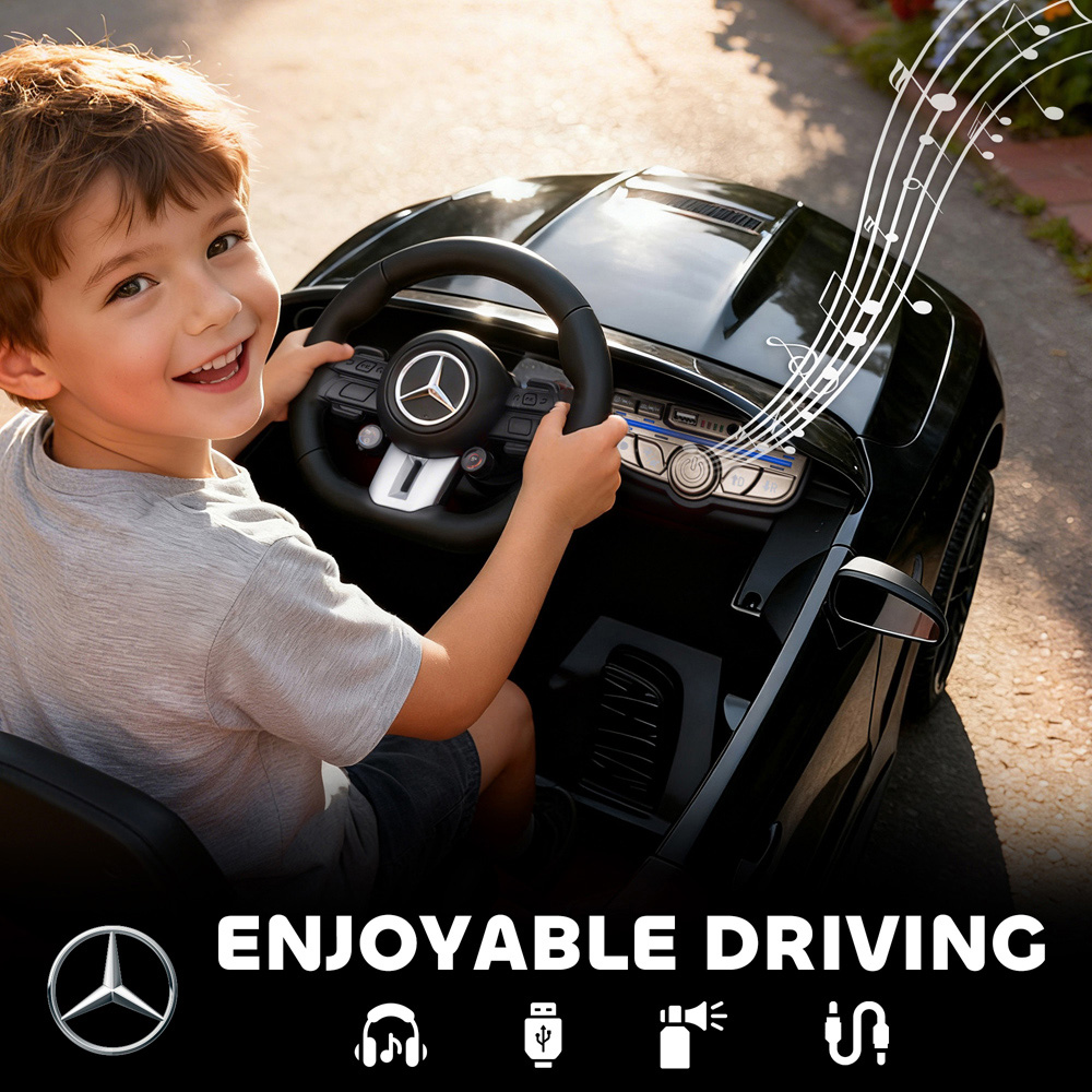 Tommy Toys Kids Black Licensed Mercedes AMG Electric Ride On Car with Remote and Seatbelt 12V Image 7