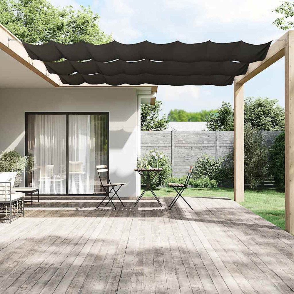 vidaXL Anthracite Oxford Fabric Vertical Awning 1 x 8m Image 1