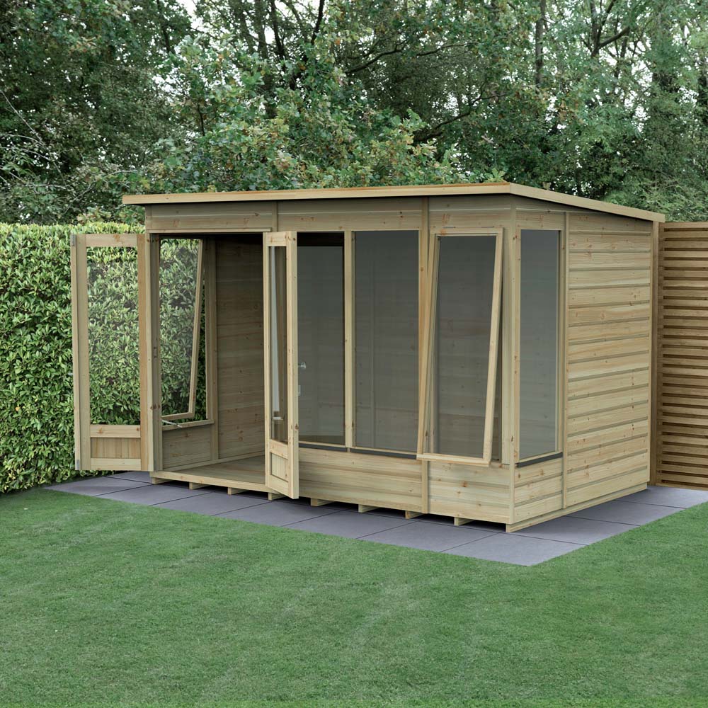 Forest Garden Beckwood 10 x 6ft 2 Opening Apex Summerhouse Image 2