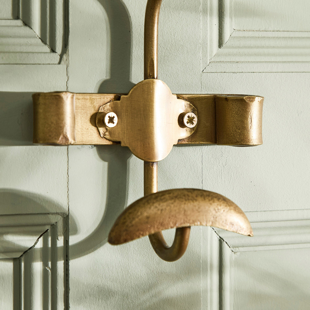 Dibor Duke Antique Brass Metal Wall Mounted Single Hook Rack Image 4
