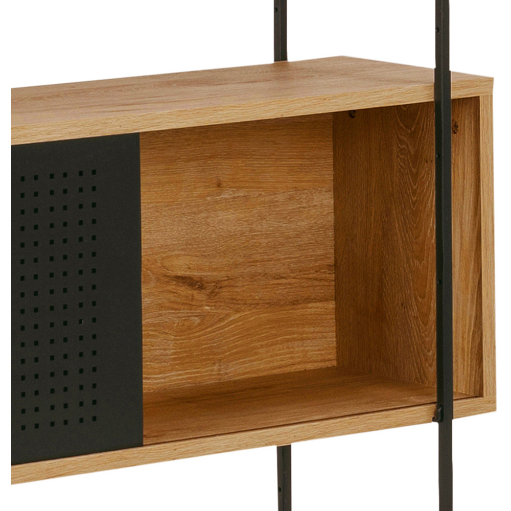 Furniture To Go Angus Single Door 5 Shelf Oak and Black Bookcase Image 8