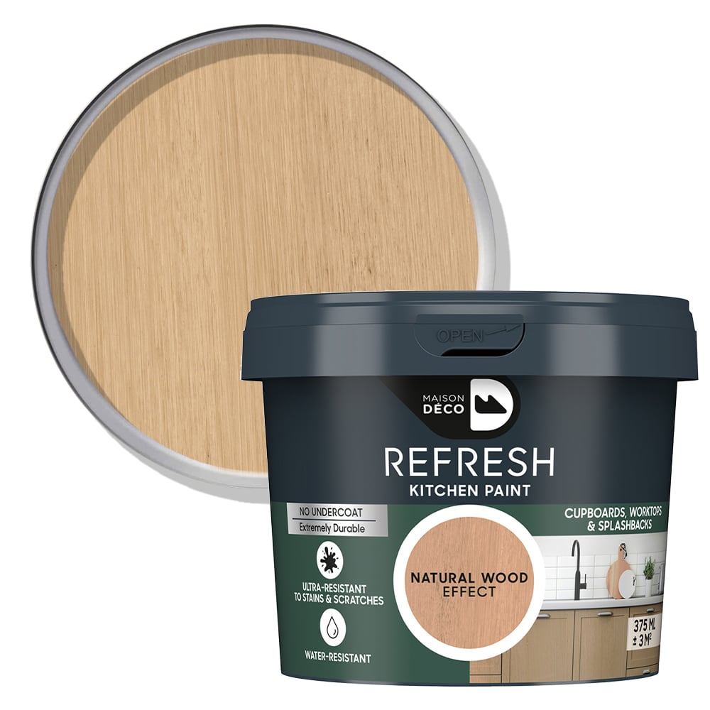 Maison Deco Refresh Kitchen Cupboards and Surfaces Natural Wood Effect Paint 375ml Image 1