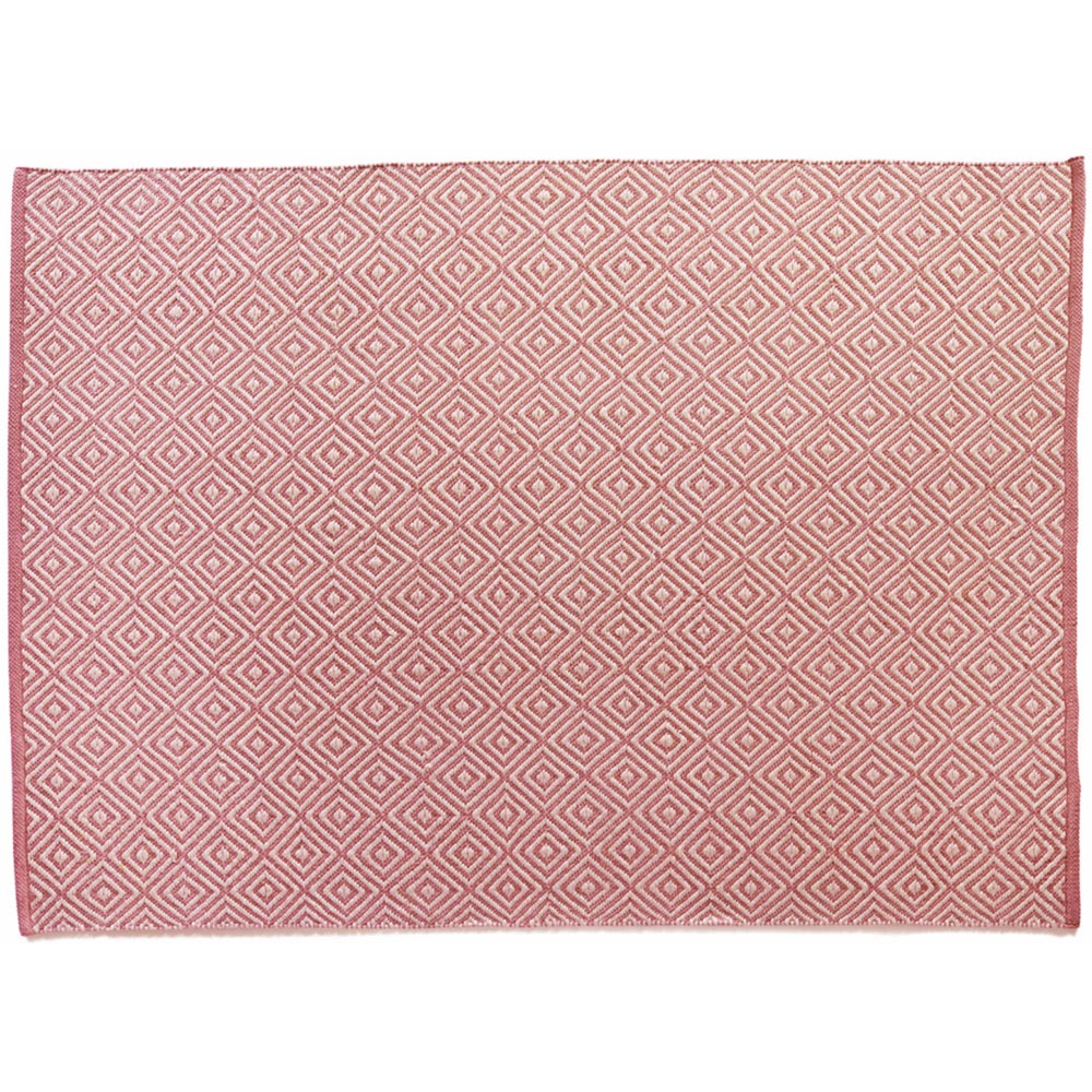 Hug Rug Coral Pink Woven Diamond Rug 160 x 230cm Image 1