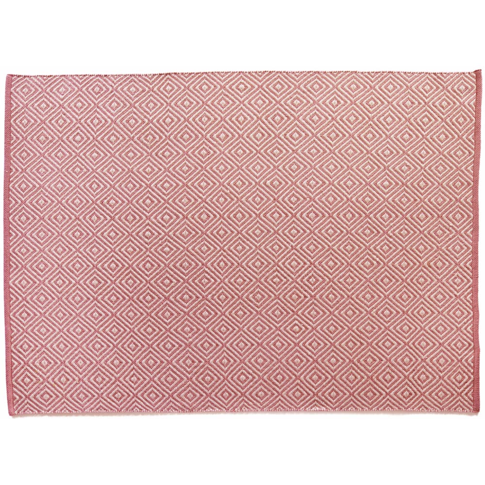 Hug Rug Coral Pink Woven Diamond Rug 160 x 230cm Image 1