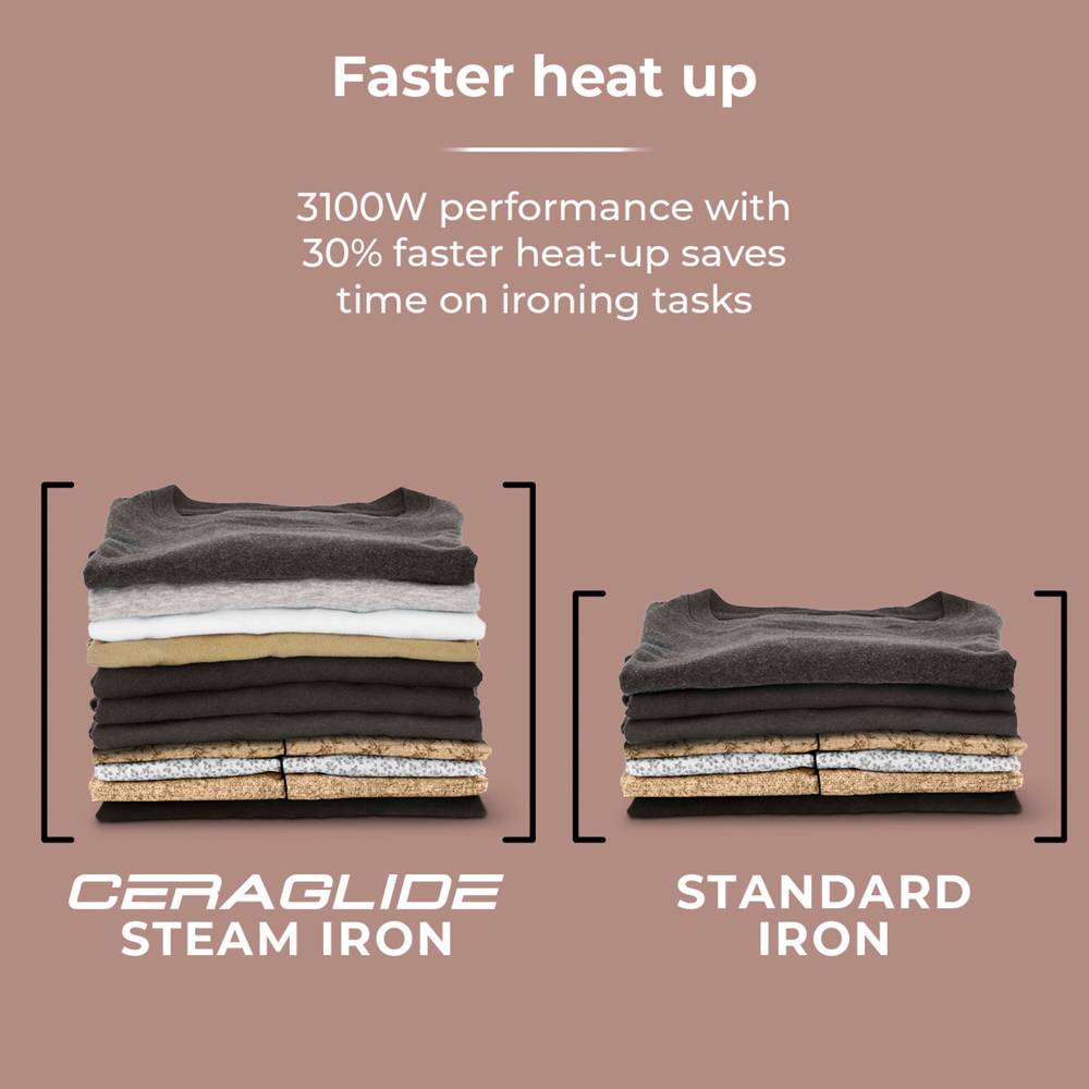 Tower CeraGlide Black and Rose Gold Ultra Speed Iron 3100W Image 9