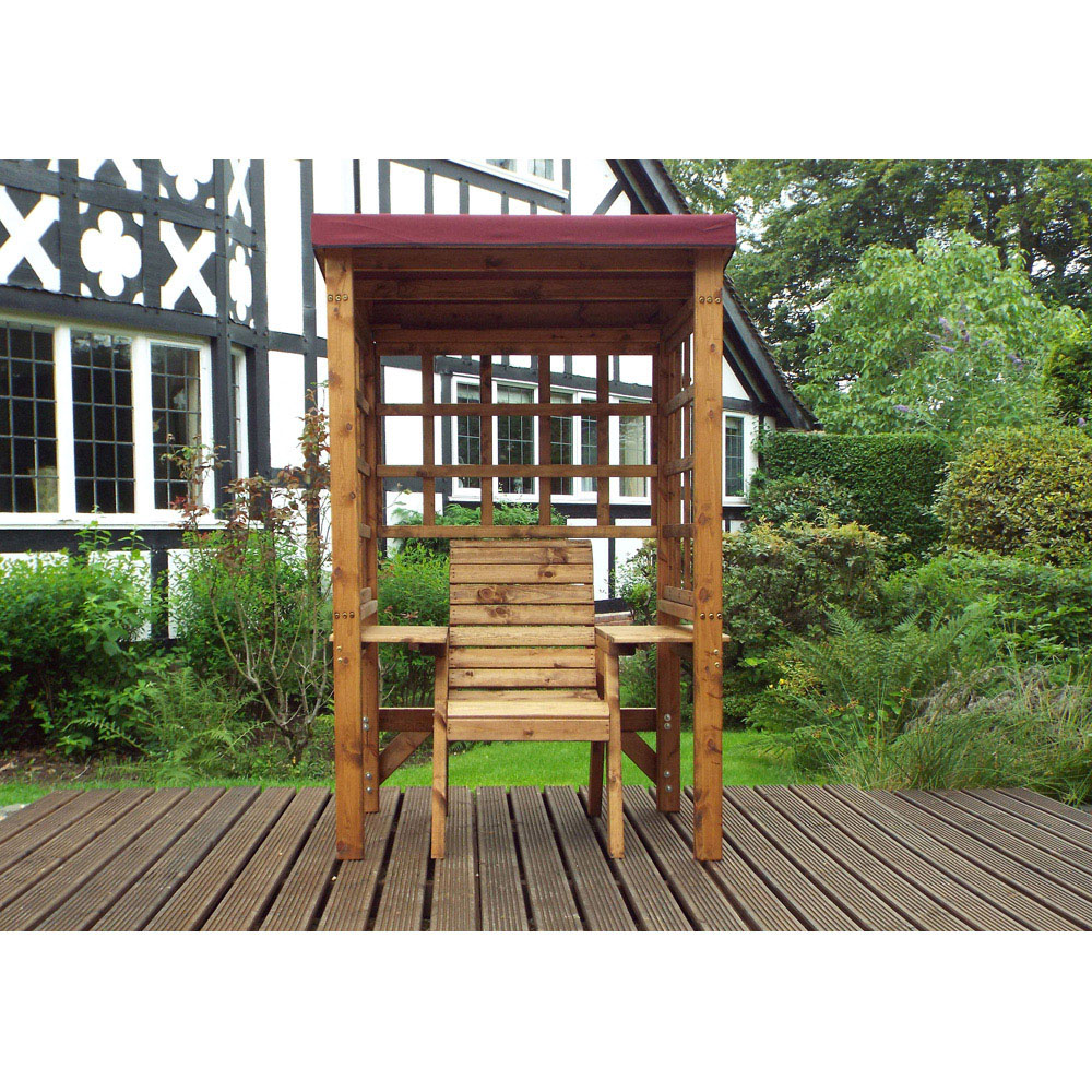 Charles Taylor Wentworth Single Seater Arbour with Burgundy Roof Cover Image 5