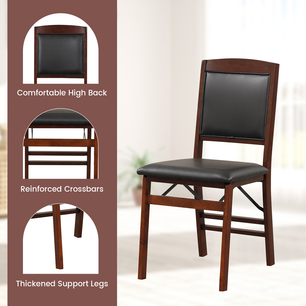 Costway Set of 2 Brown Dining Chair Image 7