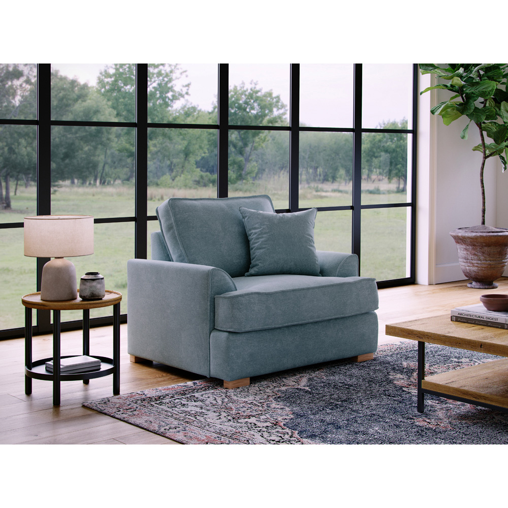 Alba City Fine Blue Fabric Armchair Image 5