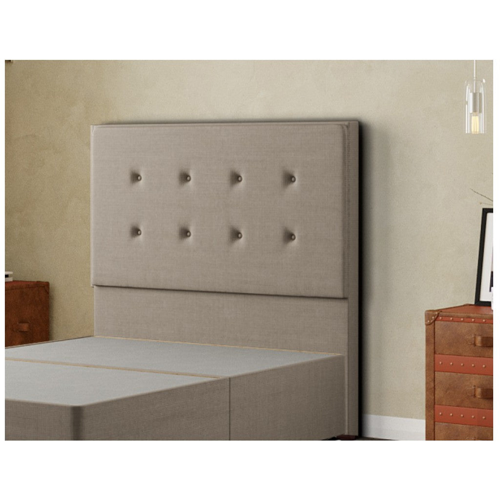 Eleganza Darlington Small Double Beige Linen Floor Standing Headboard Image 3