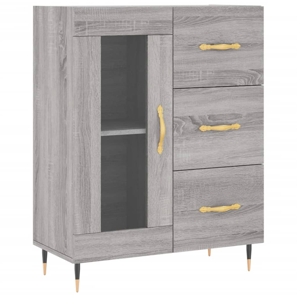 vidaXL 3 Door 3 Drawer Grey Sonoma Highboard Image 7