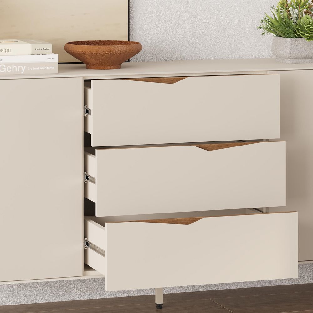 Decortie Jaden 2 Door 3 Drawer Sandstone Console Table Image 3