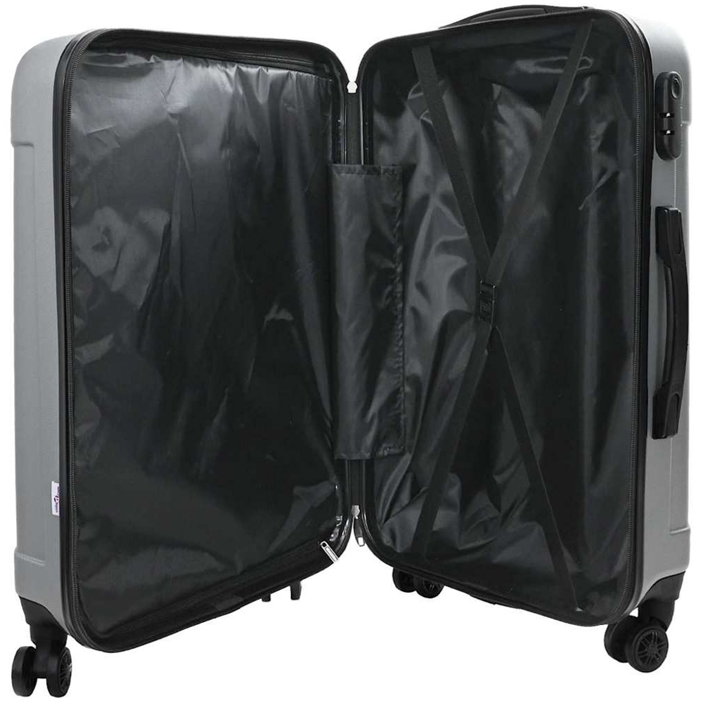vidaXL Set of 3 Silver ABS Suitcases with Wheels Image 2