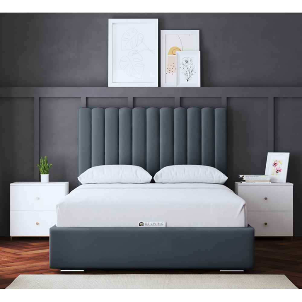 DS Living Evangeline Small Double Steel Upholstered Ottoman Bed with Headboard Image 5