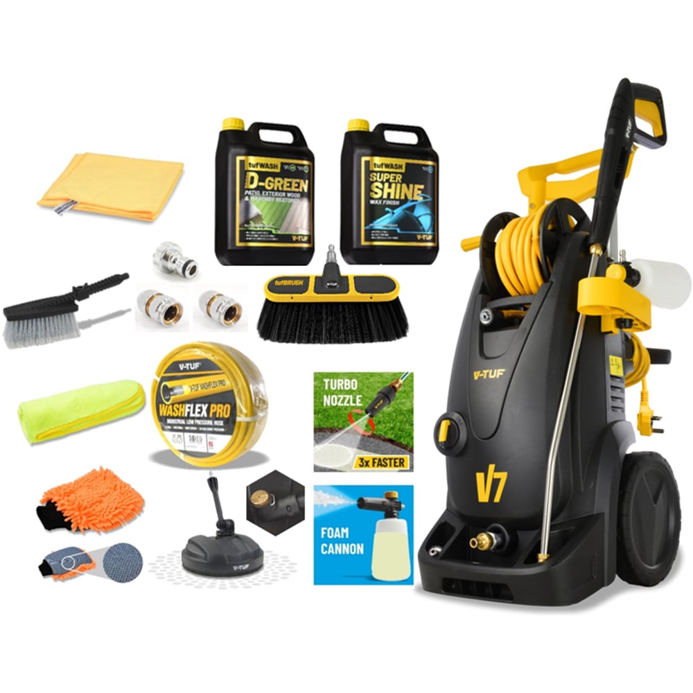 V-TUF V7 240 Tough DIY Electric Pressure Washer 195Bar with Cleaner Kit Image