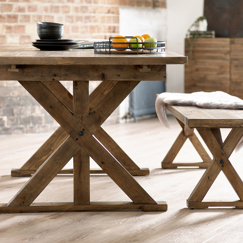 Julian Bowen Chatsworth 3 Seater Wooden Dining Bench Image 6