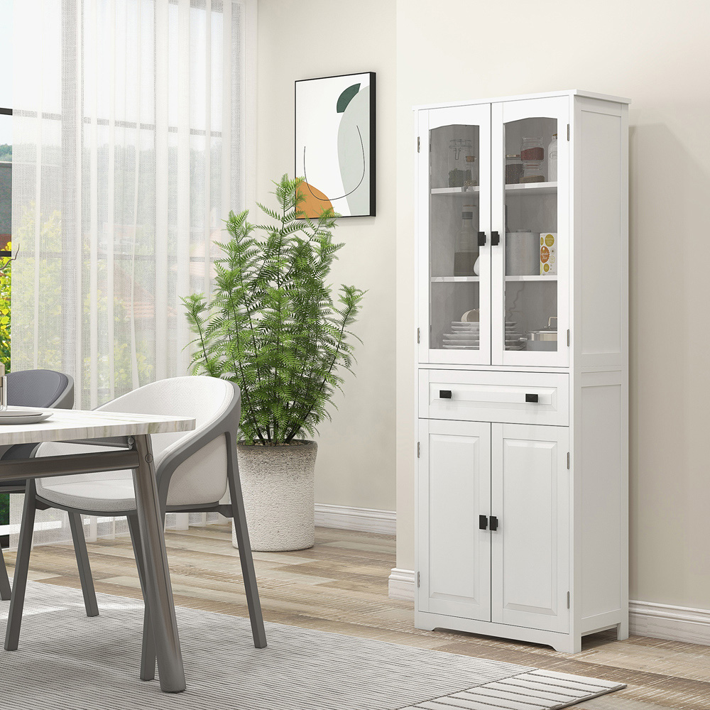 Portland 4 Door Single Drawer White Kitchen Cabinet Image 4