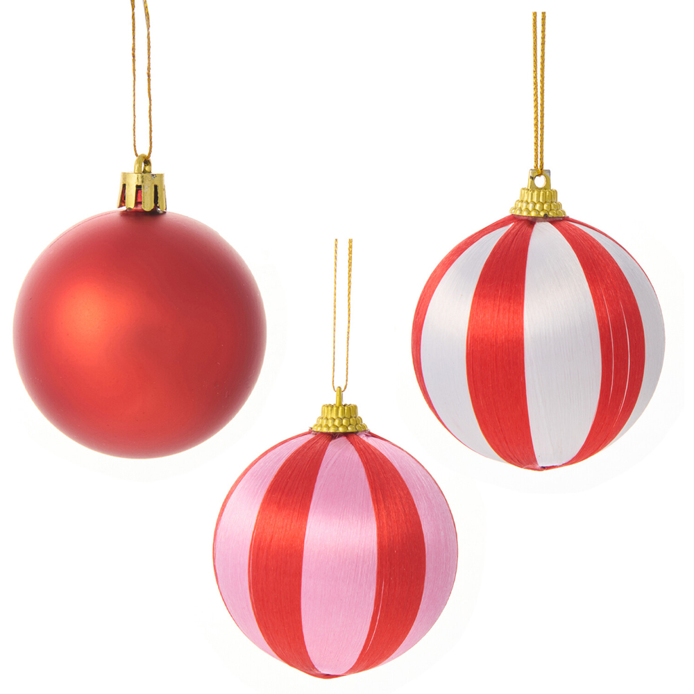 Set of 21 Shiny Candy Cane Baubles Image 1