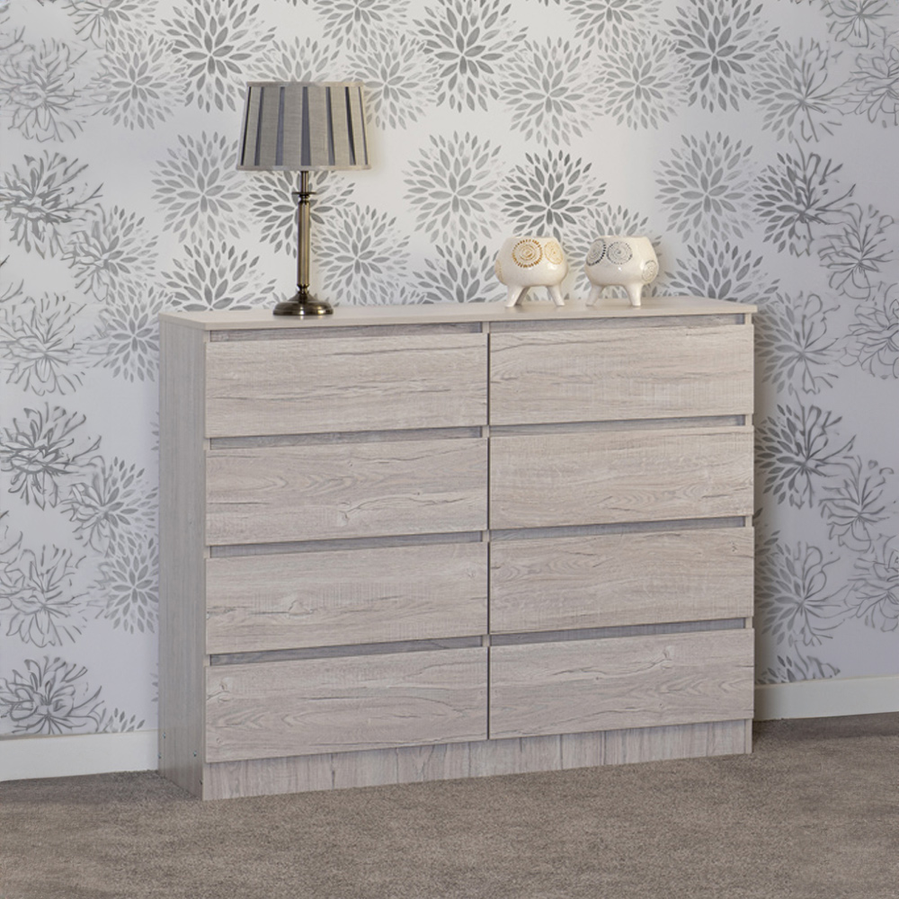 Seconique Malvern 8 Drawer Urban Snow Chest of Drawers Image 6