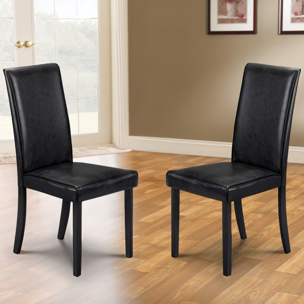 Julian Bowen Hudson Set of 2 Black Dining Chair Image 1