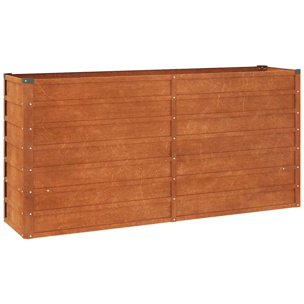 vidaXL Brown Corten Steel Large Rectangular Garden Raised Bed 160 x 40 x 77cm Image 1