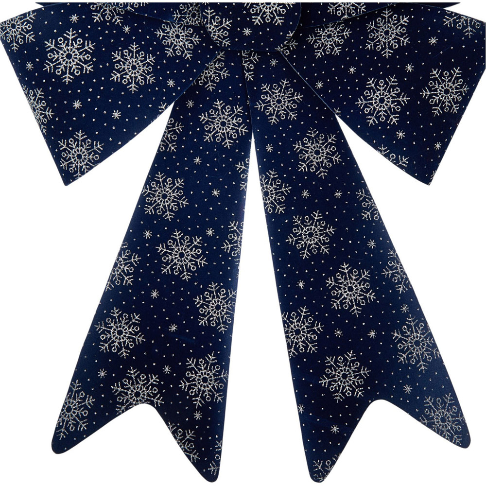 Midnight Blue and Silver Bow Decoration Image 3
